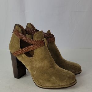 Frye Margaret Shootie Suede Suede Braided Strap Booties